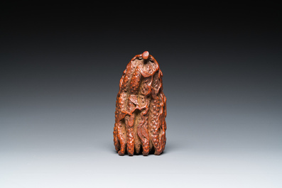 Main de Bouddha en bambou sculpt&eacute;, Chine, 17/18&egrave;me