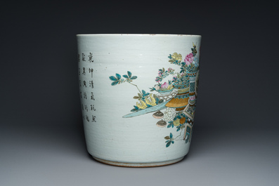 A Chinese qianjiang cai 'antiquities' jardini&egrave;re, signed Xu Pinheng 許品衡, dated 1894