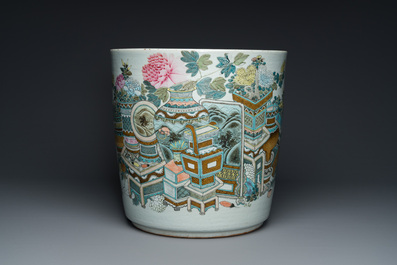 A Chinese qianjiang cai 'antiquities' jardini&egrave;re, signed Xu Pinheng 許品衡, dated 1894