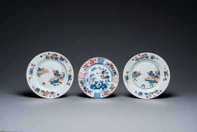 Thirteen Chinese Imari-style plates, Qianlong