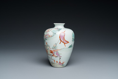 A Chinese famille rose 'meiping' vase, Republic