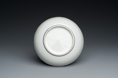 A Chinese blue and white &lsquo;prawn&rsquo; plate, Tianqi