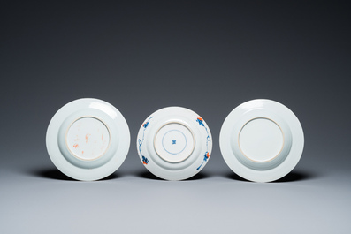 Elf Chinese Imari-stijl en famille rose borden, Kangxi/Qianlong