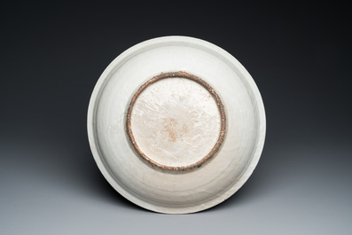 A Chinese polychrome Swatow 'split pagoda' dish for the Islamic market, Ming