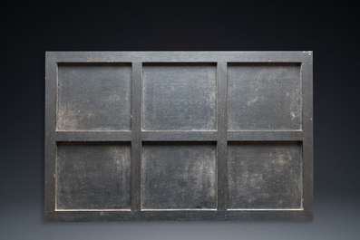 A large Chinese Fuzhou or Foochow lacquer panel, signed Hu Gong Shou 胡公寿, 19/20th C.