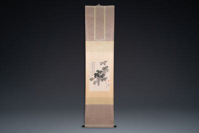 Qi Gong 啟功 (1912-2005): 'Druiven', inkt en kleur op papier