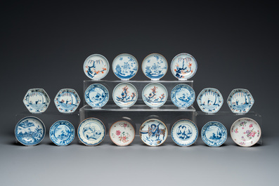 44 Chinese blue, white, famille rose and Imari-style cups and 62 saucers, Kangxi and later