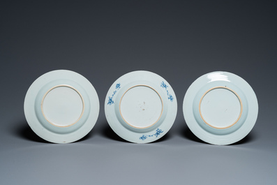 Zeven stukken Chinees blauw-wit porselein, Kangxi/Qianlong