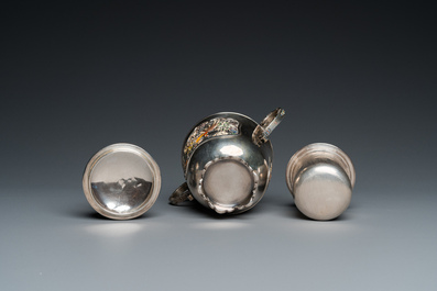 Hiratsuka Mohei (Japon, 1836-?, attribu&eacute; &agrave;): Br&ucirc;le-parfum de type 'koro' en argent &eacute;maill&eacute; et ajour&eacute;, Meiji, 19&egrave;me