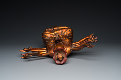 A South-Chinese or Vietnamese gilded wooden ten-armed Marichi, 19th C.