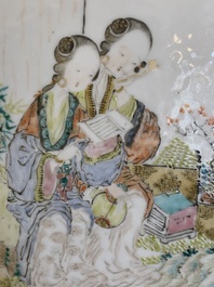 A Chinese qianjiang cai 'cong' vase, signed Pan Zhinan 潘植南, dated 1898