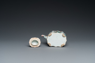 A Chinese famille verte teapot and cover, Kangxi
