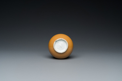 A Chinese blue and white double gourd vase with caf&eacute; au lait-ground base, Kangxi