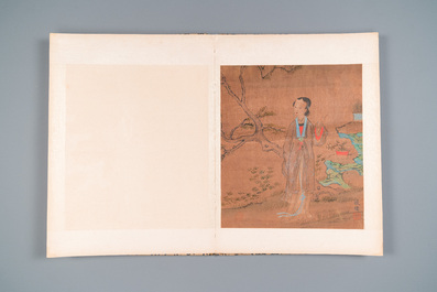 Suiveur de Fei Danxu 費丹旭 (1801-1850): Album contenant huit peintures sur soie, dat&eacute; 1866