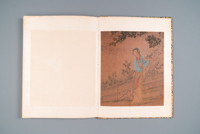 Suiveur de Fei Danxu 費丹旭 (1801-1850): Album contenant huit peintures sur soie, dat&eacute; 1866
