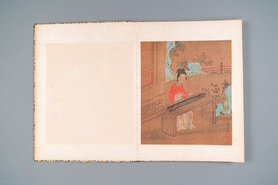Suiveur de Fei Danxu 費丹旭 (1801-1850): Album contenant huit peintures sur soie, dat&eacute; 1866