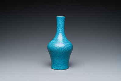 A Chinese robin's egg-glazed bottle vase, Qing