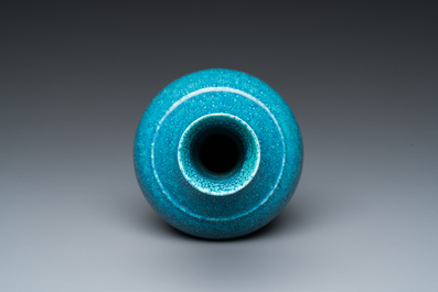 A Chinese robin's egg-glazed bottle vase, Qing