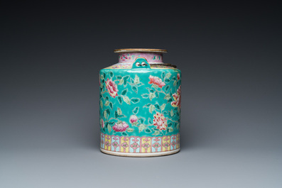 A large Chinese famille rose teapot for the Straits or Peranakan market, 19th C.