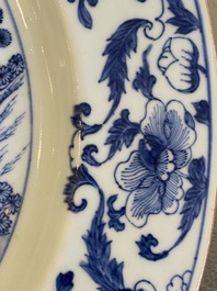 A Chinese blue and white 'Master of the Rocks' dish, Yongzheng