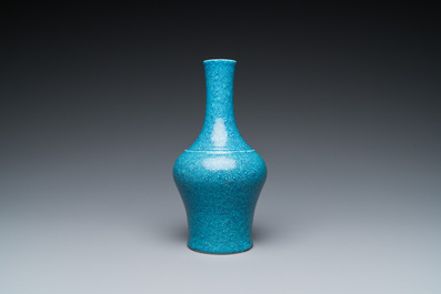 A Chinese robin's egg-glazed bottle vase, Qing