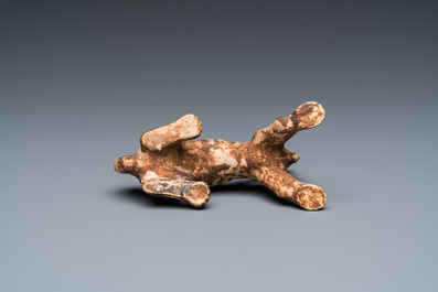 A small Chinese terracotta model of a mythical animal, mingqi, Han