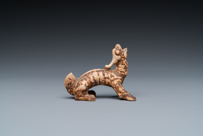 A small Chinese terracotta model of a mythical animal, mingqi, Han