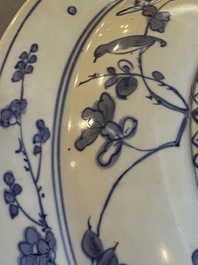 A Chinese blue and white dish with floral design, Jiajing