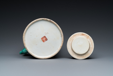 A large Chinese famille rose teapot for the Straits or Peranakan market, 19th C.