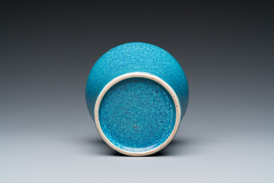 A Chinese robin's egg-glazed bottle vase, Qing