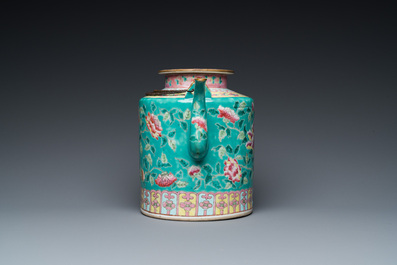 A large Chinese famille rose teapot for the Straits or Peranakan market, 19th C.
