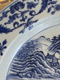 A Chinese blue and white 'Master of the Rocks' dish, Yongzheng