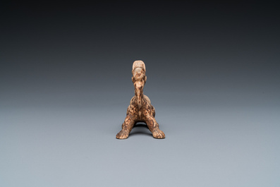 A small Chinese terracotta model of a mythical animal, mingqi, Han