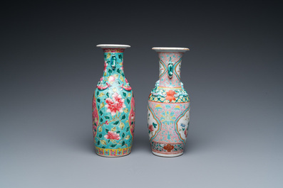 Two Chinese famille rose vases for the Straits or Peranakan market, 19th C.