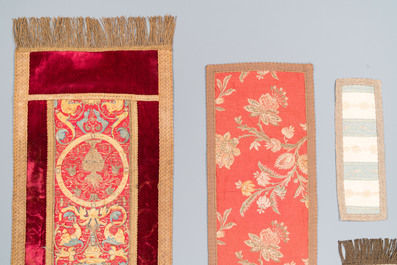 A collection of partly gold- and silver-thread embroidered textiles, Western Europe, 17th C. and later