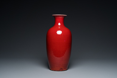 A Chinese monochrome sang-de-boeuf-glazed vase, 19th C.