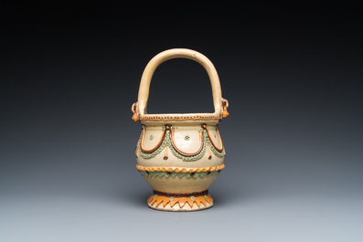 A Flemish pottery basket, Torhout, 19th C.