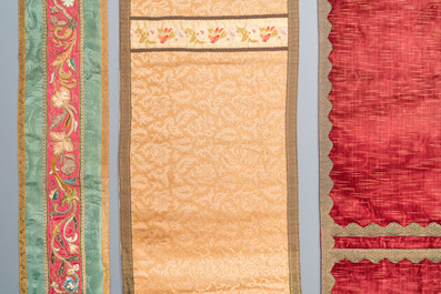 A collection of partly gold- and silver-thread embroidered textiles, Western Europe, 17th C. and later