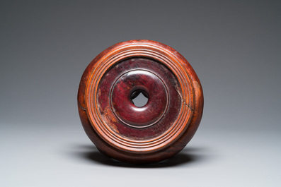 A rare massive Chinese archaistic bronze 'lei' wine vessel with inscription, Song