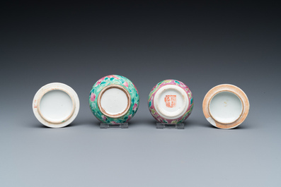 Two Chinese famille rose covered boxes for the Straits or Peranakan market, 19th C.