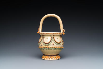 A Flemish pottery basket, Torhout, 19th C.