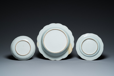 14 Chinese famille rose dishes and plates, Qianlong and later