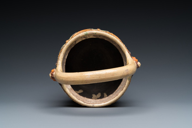 A Flemish pottery basket, Torhout, 19th C.
