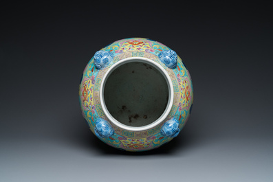 A large Chinese famille rose vase for the Straits or Peranakan market, 19th C.