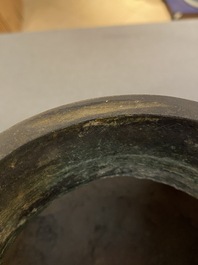 A Chinese bronze tripod 'taotie' censer, Ming