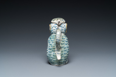 Pichet en forme de singe en fa&iuml;ence polychrome de Delft, 18&egrave;me