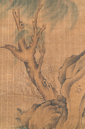 Ecole chinoise: 'Lan Caihe 藍采和', encre et couleurs sur soie, 18/19&egrave;me