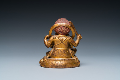 Mahakala en bronze dor&eacute;, Sino-Tibet, 19&egrave;me