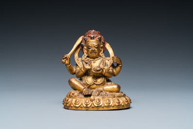 Mahakala en bronze dor&eacute;, Sino-Tibet, 19&egrave;me