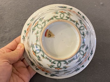 A Chinese famille verte 'lotus' bowl, Kangxi